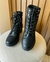 Bota Feminina Tratorada Com Cadarço de Salto Preto - 187 - Stillus Nalva Fashion – Qualidade e Estilo para Você!
