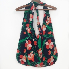Bolsa Floral Azul Maxi