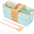 Lunch Box estilo Japonés de 2 niveles con cuchara y tenedor largos de fibra de trigo 750ml - tienda en línea
