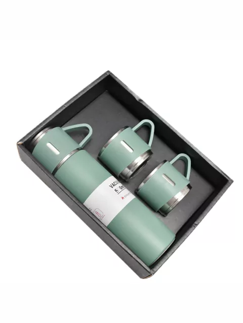 Termo de 500 ml con 3 Tazas doble pared y de acero inoxidable - comprar en línea