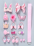 Set de Accesorios Kawaii para el cabello, moños, ligas, pasadores, 18 piezas