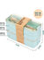 Imagen de Lunch Box estilo Japonés de 3 niveles con cuchara y tenedor largos de fibra de trigo 900 ml