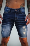 Bermuda Jeans Respingo Branco Destroyed