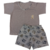 PIJAMA CURTO COM MANGA SURF CINZA - comprar online