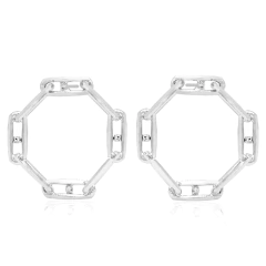 BRINCO ELO LONGO COM ZIRCÔNIAS - BANHADO A DIAMANTE