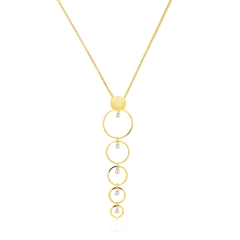 COLAR PÊNDULO DE CÍRCULOS - BANHADO A OURO18K