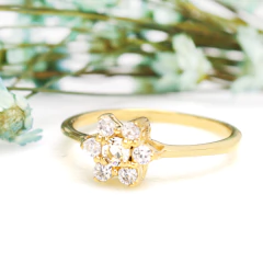 ANEL FLOR COLORIDA - BANHADO A OURO18K na internet