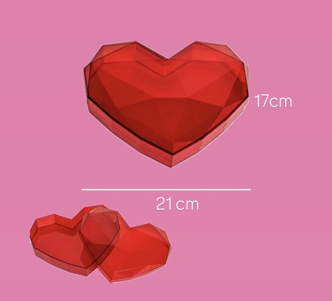 CAIXA CORAÇÃO LAPIDADO 17X22CM - comprar online