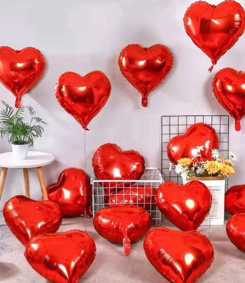balão coração metálico