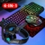 Conjunto de teclado para jogos Rato para jogos RGB LED retroiluminado Teclado para gamer Teclado com fio USB para jogo PC Laptop Computador Teclado Gamer