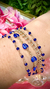 Pulseira com Detalhe em Bolinha Azul Banhada em Ouro 18k - loja online