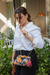 Bolsa Clutch Bordada Fundo Preto Laranja Floral com 2 Alças Disponíveis - Karine e Flávia Semi Joias