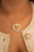 Colar Mandala Coração com Detalhes em Navetes e Cravejado em Zircônias com Escrito Mãe / Amor Banhado em Ouro 18k - comprar online