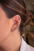 Brinco Modelo Earcuff com Detalhes em Baguetes Coloridas Banhado/ Folheado em Ouro 18k / Ródio Branco - Karine e Flávia Semi Joias