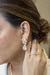 Brinco Festa Tamanho Médio com Cristais Transparente Banhado em ouro 18k - Karine e Flávia Semi Joias