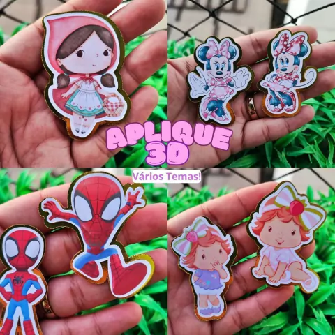 10 un apliques 3D - Vários Temas