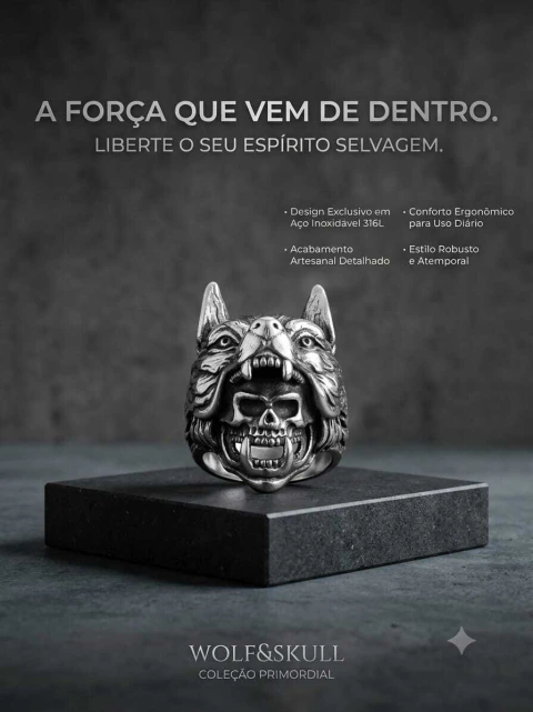 Anel Skull Wolf