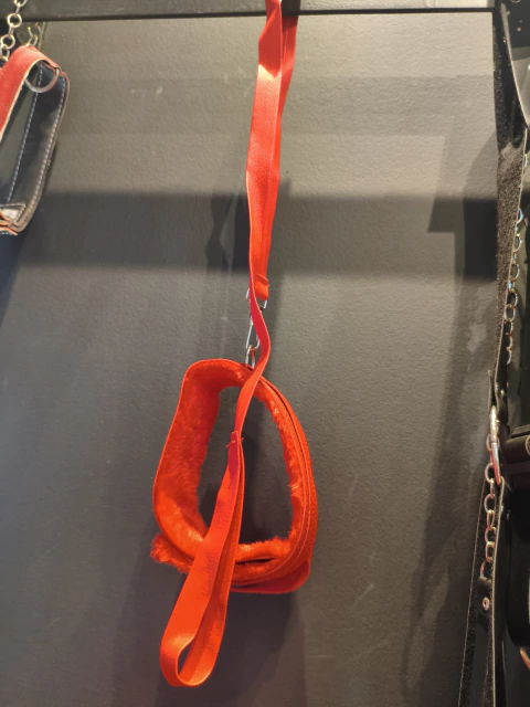 Collar peluche BDSM con correa