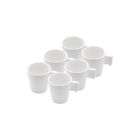 Mini Canecas para Café com 6 Peças - Branco