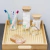 Pote 400ml de Vidro Flat com Tampa de Bambu Quadrado (Mantimento) - loja online