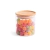 Pote 400ml de Vidro Empilhável com Tampa de Bambu Circular (Mantimento)