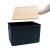 Caixa Organizadora Canelada com Tampa de Bambu 23L - Preto - comprar online