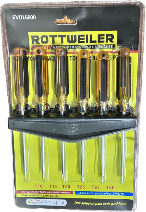 JUEGO DESTORNILLADOR PROF. TORX x 6 pzas.