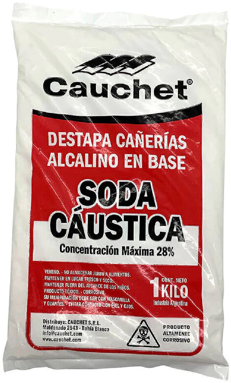 SODA CAUSTICA (DESENGRASANTE ALCALINO) x 1 kg.