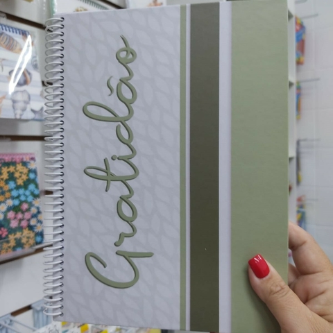 Caderno Colegial 18x25 Capa Dura 198 páginas COLEÇÃO VERSÍCULOS | GRATIDÃO