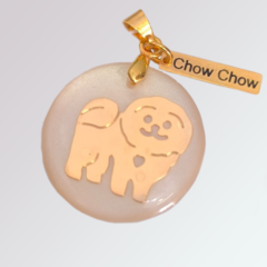 Pingente Chow chow- Madrepérola e banho de ouro - comprar online
