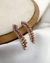 Brinco Folheado a Ouro 18K Filete Cravejado. - ouro rosa