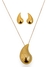 Conjunto Colar e Brinco Folheado a Ouro 18k e Prata Gota Lisa - comprar online
