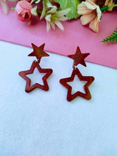 brinco estrela vermelha