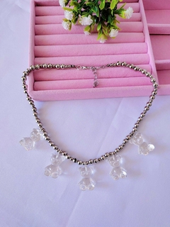 Choker de Miçangas com Pingente de Ursinho Gummy Bear
