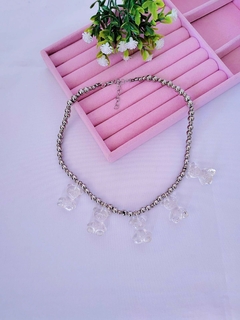 Choker de Miçangas com Pingente de Ursinho Gummy Bear