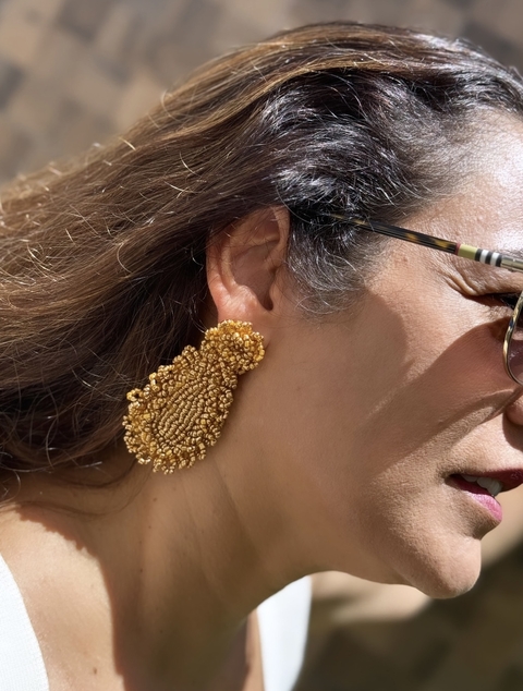 Brinco Lilo Amarelo com Dourado - comprar online