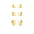Trio Argolas Arredondadas Lisas Banhado a Ouro 18k - comprar online