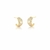 Meia Argola Eva Cravejada com Cristal Redondo Banhada a Ouro 18k