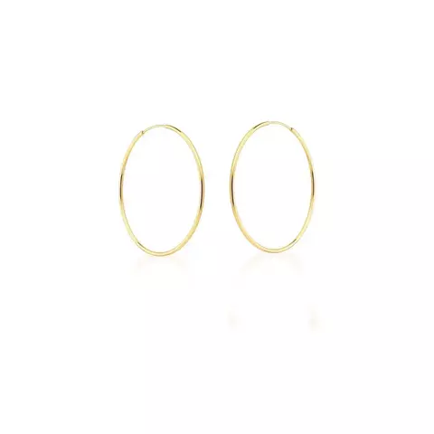 Argola Fina Lisa M Banhada a Ouro 18k