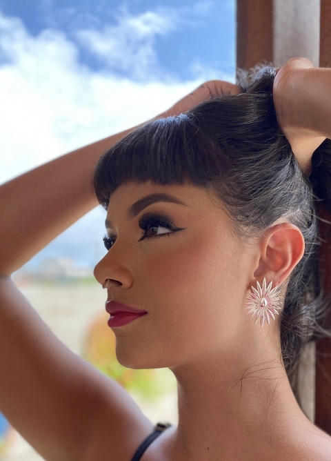 Brinco Tália Raios no Banho de Prata