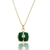 Colar com Pingente Resinado Verde no Banho de Ouro 18k