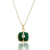 Colar com Pingente Resinado Verde no Banho de Ouro 18k