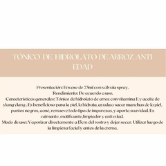 Tonico de hidrolato de arroz Vibra - comprar online