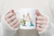 Caneca Alfabeto floral glitter