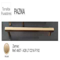 PUXADOR 4607 PAZNA DOURADO - PDOUR 192MM - TORRALBA - comprar online