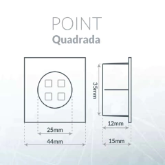 LUMINARIA LED POINT QUADRADA 1,5W 110/220V LUZ FRIA 6000K PRETO - LEDLINE na internet