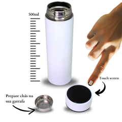 Garrafa Térmica Digital 500ml Premium em Aço Inox com Termômetro Digital Monitorar Temperatura Display Digital Visor Led na internet