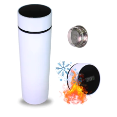 Garrafa Térmica Digital 500ml Premium em Aço Inox com Termômetro Digital Monitorar Temperatura Display Digital Visor Led