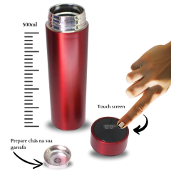 Garrafa Térmica Digital 500ml Premium em Aço Inox com Termômetro Digital Monitorar Temperatura Display Digital Visor Led - The Modern Girl Shop