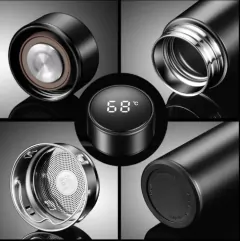 Garrafa Térmica Digital 500ml Premium em Aço Inox com Termômetro Digital Monitorar Temperatura Display Digital Visor Led - comprar online